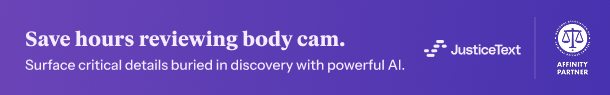JusticeText: Save hours reviewing body cam. Surface critical details buried in your discovery with powerful AI.
