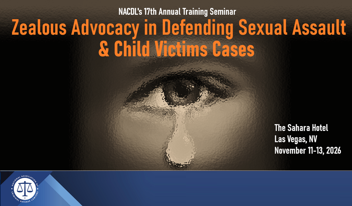 2026 Defending Sexual Assault Cases Training Seminar Cover