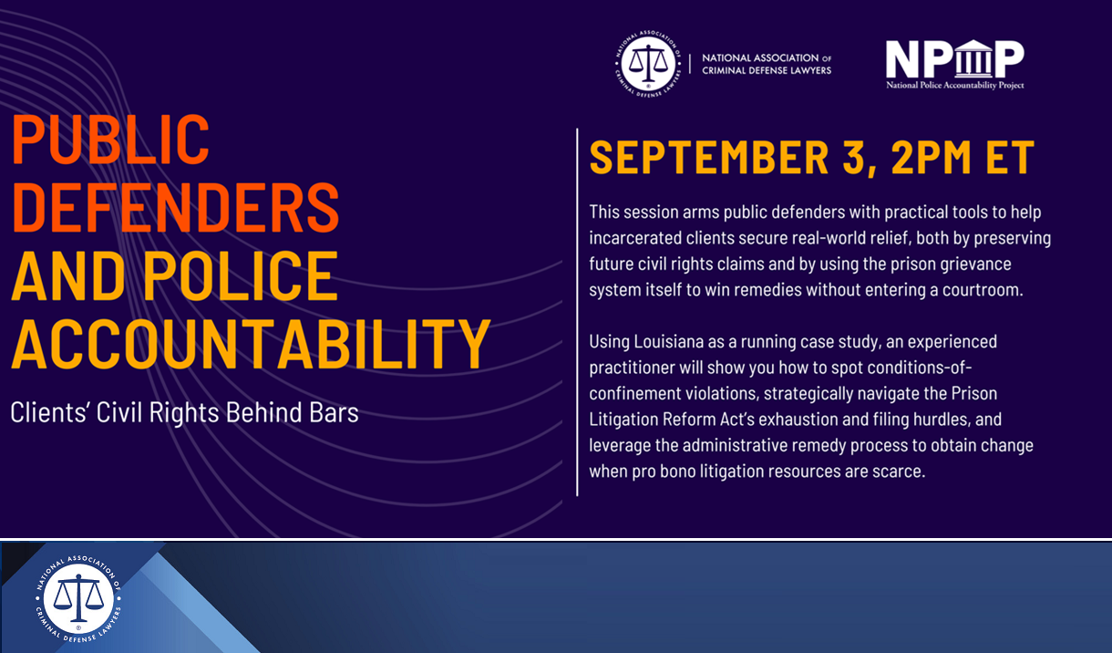 Public Defenders and Police Accountability III: Clients’ Civil Rights Behind Bars Cover
