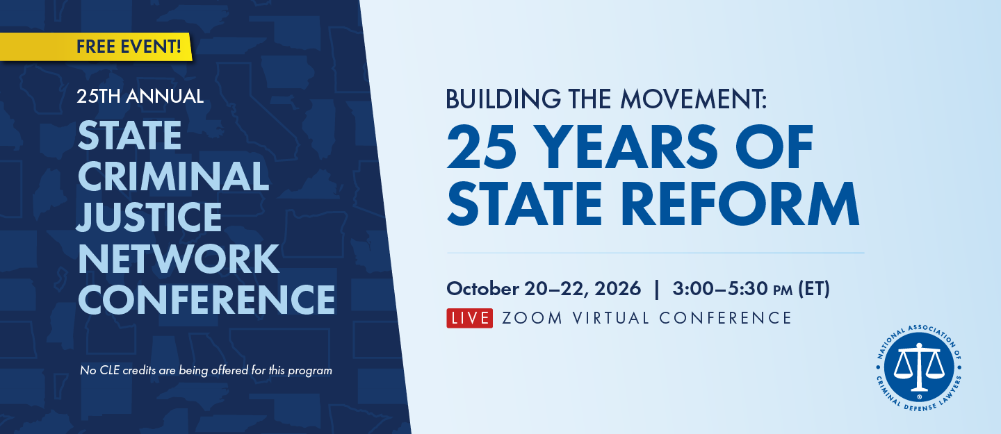 25th Annual State Criminal Justice Network Conference (2026) Cover