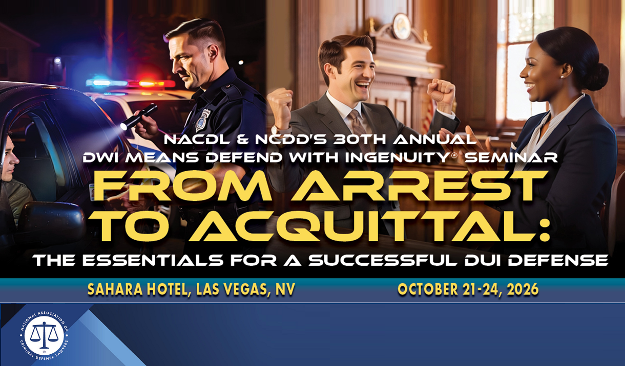 2026 DWI Means Defend With Ingenuity Seminar Cover