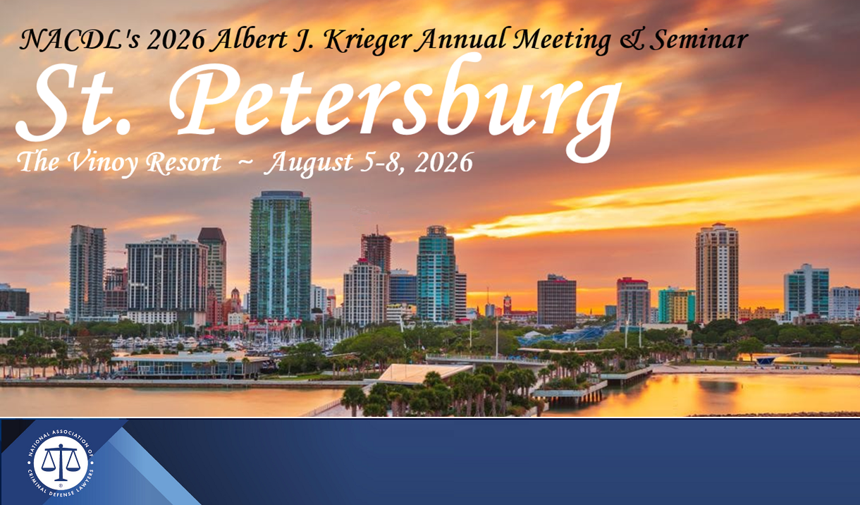 2026 Albert J. Krieger Annual Meeting of NACDL Cover