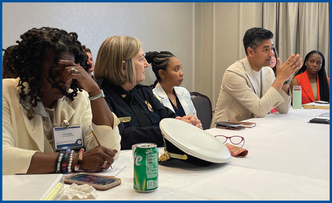 (Left to Right) Iris Roley, Cincinnati Police Chief Teresa Theetge, City Manager Sheryl Long, and Mayor Aftab Pureval.