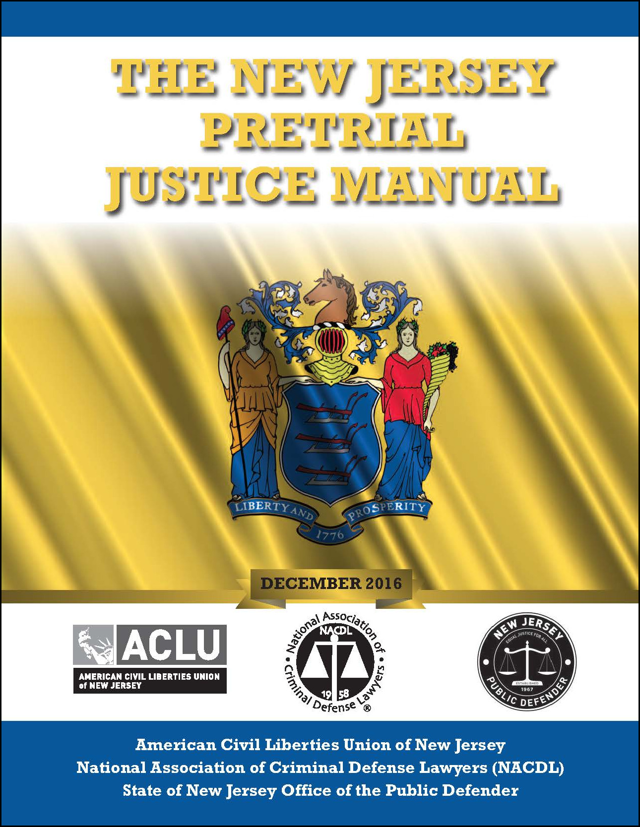Cover for NACDL report New Jersey Pretrial Justice Manual