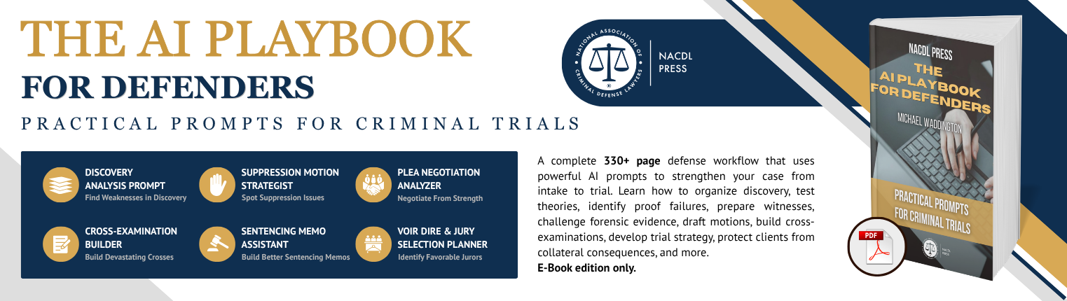 The AI Playbook for Defenders: Practical Prompts for Trials - E-Book